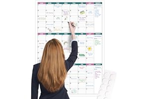 PINCHOCO Large Dry Erase Calendar for Wall - Undated 3 Month Wall Calendar, 28" x 40"(Vertical), Wall Calendar Dry Erase for Home, Office, Classroom