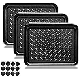 Small Boot Tray Shoe Matt Tray for Entryway Indoor, 3 Pack Wet Shoe Tray for Floor Protection,Plastic Boot Mat Tray w/Lip, Wet Shoe Mats for Mudroom (13.7 inx10.8 inx1.2in)