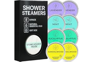 WONDER FAMILY Shower Steamers Aromatherapy Gift Set for Women & Men – Vapor Shower Tablets for Sinus Relief – Menthol Eucalyptus Shower Melts – Organic Essential Oil Shower Bombs – Bulk Shower Soothers