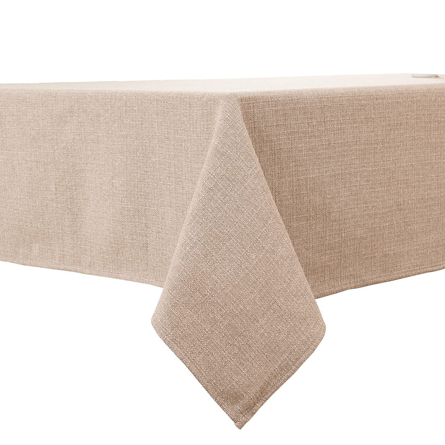 BALCONY & FALCON Rectangle Tablecloth, Wrinkle Resistant and Water Proof Table cloth, Decorative Linen Fabric Tablecloths for Dining, Parties, Kitchen, Wedding and Outdoor Use (Beige, 140x240cm)