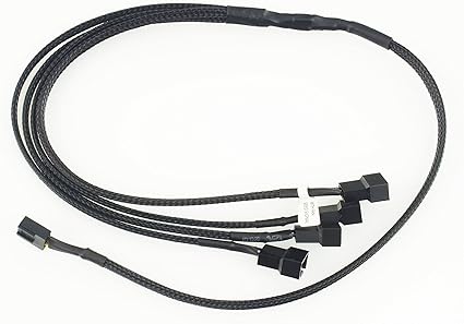Cable Junkies Cable En Y De 4 Pin Pwm A 4x4 Pin Pwm 60 Cm Noir A Manche Amazon Fr Informatique
