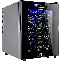12 Bottle Wine Cooler Refrigerator,Wine Fridge Freestanding with Lock & Digital Temperature Control Fridge Glass Door…