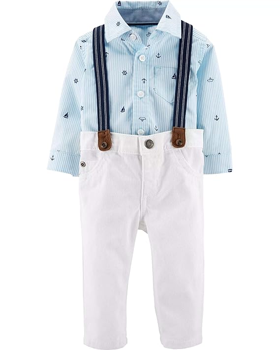 Buy carter's Baby Boys' 3 Piece Dress Me Up Set (12 Months, Blue/White