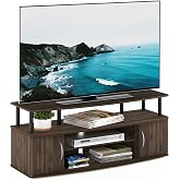 Furinno JAYA Large Entertainment Stand for TV Up to 55 Inch, Columbia Walnut/Black