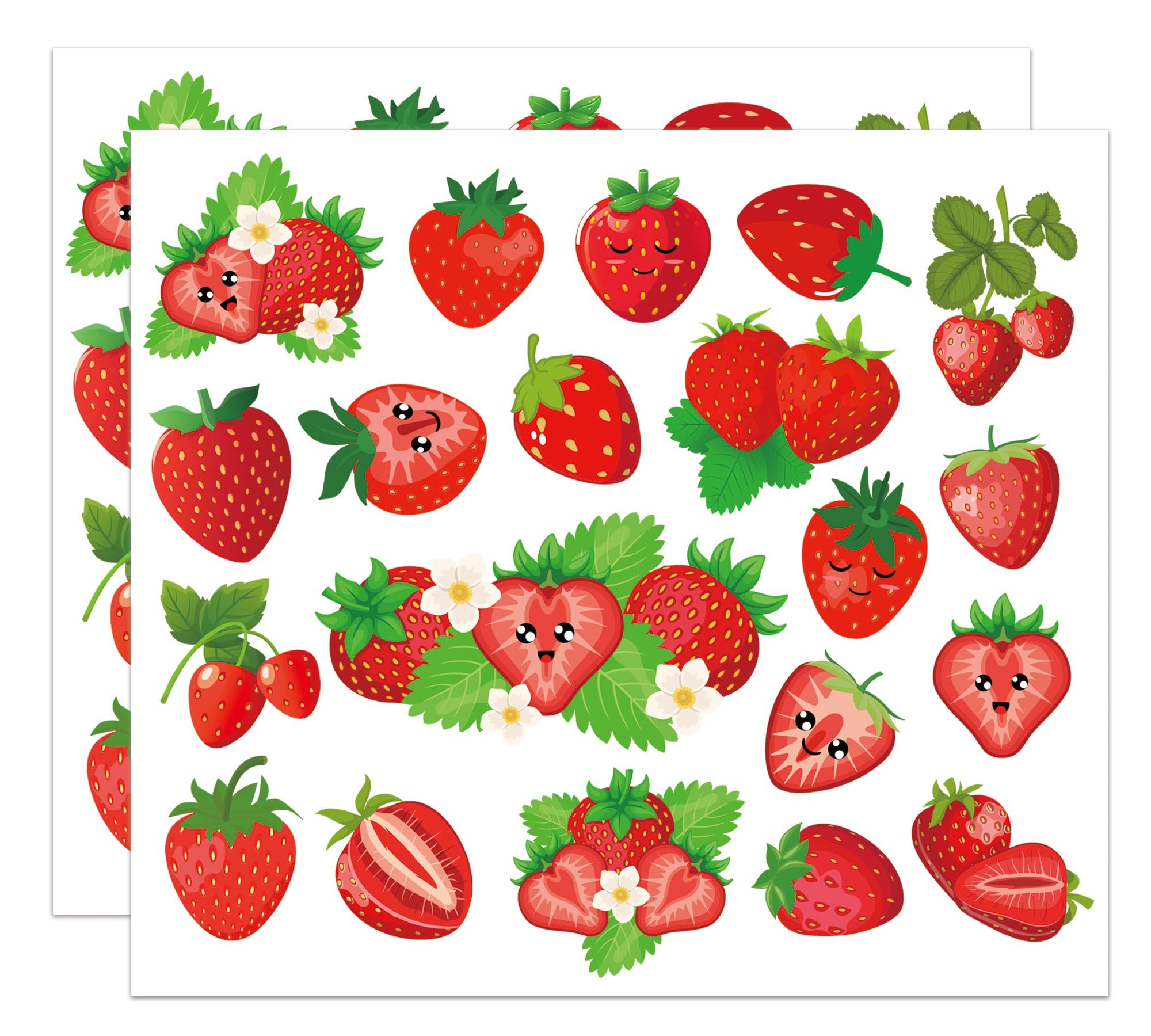 Rub On Transfers Stickers Strawberry Rub on Transfer Decals Stickers 2 Pcs Summer Fruit Rub on Transfers Berry Scrapbooking Stickers for DIY Craft Furniture Decals Glass Cups 4.5 x 6.5 Inch
