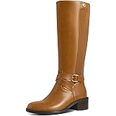 HOCHFART Women's Knee High Boots Round Toe Chunky Block Heel Comfortable Long Tall Boots for Women Side Zipper Elastic Casual Fashion Riding Boots