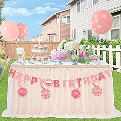QueenDream Tulle Table Skirt for Rectangle 2 Layer
