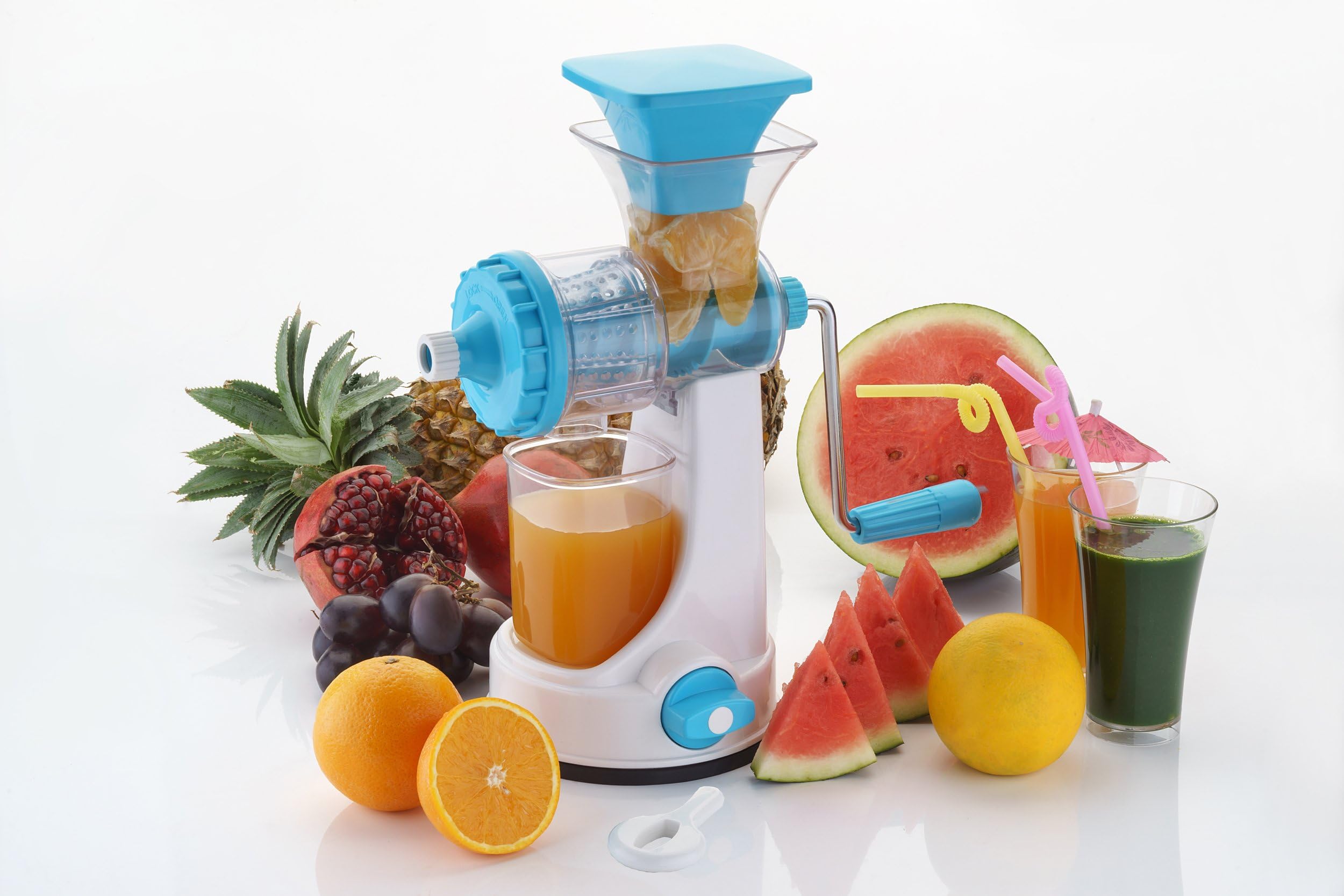 Nexa Fruit & Vegetable Manual Juicer with Steel Handle (Blue)