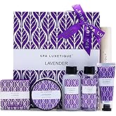 Spa Luxetique Lavender Spa Set, Bath Set for Women Gift, Relaxing Home Spa Kits Includes Body Lotion, Shower Gel, Bubble Bath, Hand Cream, Birthday Gifts for Women,Mothers Day Gifts