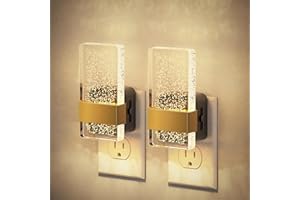 JandCase Night Lights Plug into Wall, Dusk to Dawn Sensor, 3000K Soft White LED, Acrylic Bubble Design, 0-100lm Adjustable Brightness, 2-Pack for Bedroom, Bathroom, Living Room, Hallway