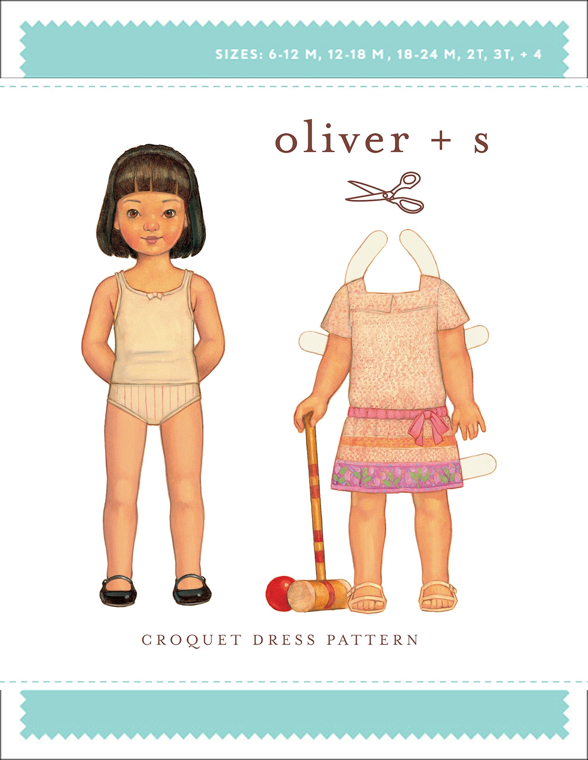 Croquet Dress Sewing Pattern (Sizes 6 m-4)