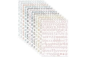 BUEAKE 1464 Alphabet Stickers Self Adhesive Alphabet Stickers, 12 Sheets Alphabet Letter Stickers, 12 Different Boho Color Mailbox Numbers Labels for Classroom Window Door Decor, DIY Crafts Art Making