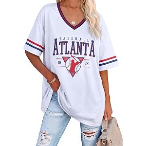 Baseball Shirt Women Oversized Baseball Mom Shirts Game Day Fans Gifts Tops | Baseball Jersey Shirts Casual Graphic Baseball
