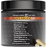 Formulation Factory Boss Mode 10-in-1 Nootropic Cognitive Enhancement Supplement, Focus & Memory Booster, Featuring Lion’s Mane, Bacopa Monnieri, Alpha-GPC, Ginseng & More 120 Capsules (1 Pack)