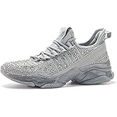 BELOS Women's Rhinestone Mesh Slip On Walking Shoes Fashion Breathable Spakle Glitter Sneaker