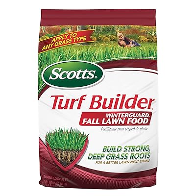 Scotts Turf Builder WinterGuard Fall Lawn Food, 12,5 lb - L'engrais de pelouse d'automne construit des racines solides et profondes pour une meilleure pelouse au printemps prochain - Couvre 5000 pieds carrés
