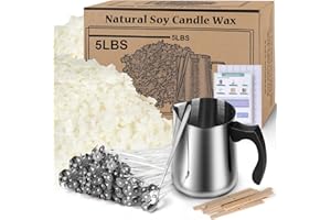 Haccah Soy Wax Candle Making Kit, 5lbs Natural Soy Wax Flakes, 100 Candle Wicks, 10 Centering Devices, Melting Pot, DIY Art&Crafts Kit for Adults & Kids
