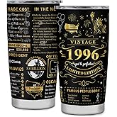 pinvgsbu 30th Birthday Gifts for Her/Women Him/Men, 1996 Birthday Tumbler 20oz, Best Gifts for 40 Year Old, Funny 30th Birthday Gifts for Women Men, 1996 Birthday Stainless Steel Tumbler 20oz
