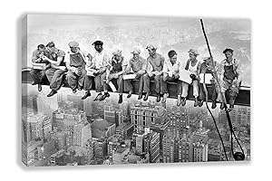 LUNCH ATOP OF A SKYSCRAPER CHARLES C EBBETS CANVAS WALL ART (44" x 26")