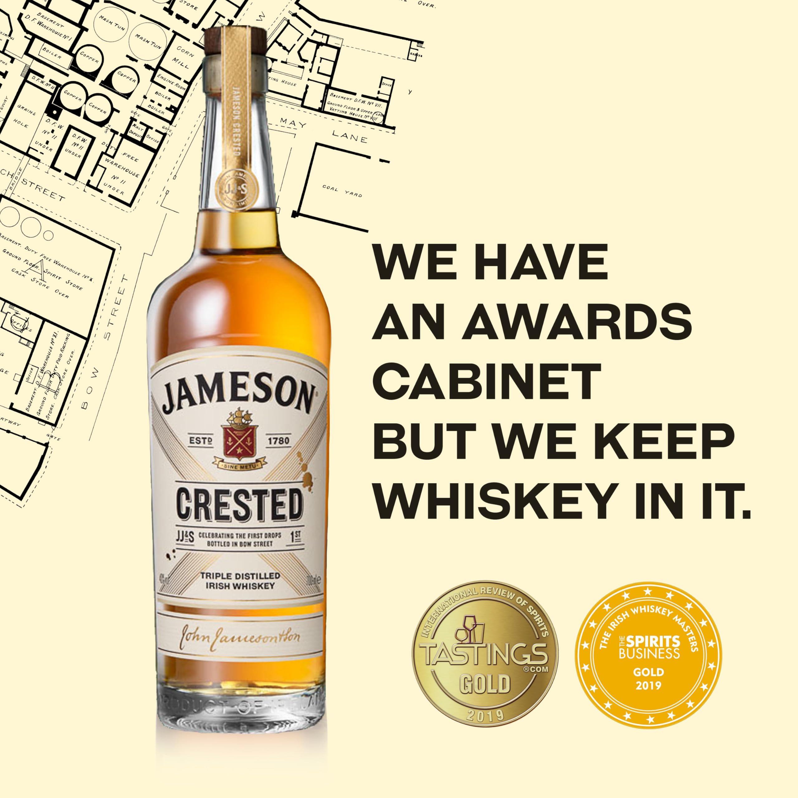 Jameson Crested Ten Blended Irish Whiskey, Milder Whiskey aus Ex-Bourbon und Sherry Fässern, Whiskey aus Irland, 700ml 6