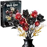 SOOLIO Rose Flower Bouquet Building Set for Adults, Valentines Creative Gift for Women Teen Girlfriend Anniversary, Artificial Floral Botanicals Collection Gothic Decor for Home or Office (414 PCS)