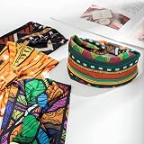 WILLBOND 4 Pcs African Headbands Vintage Silk Muslin Wide Knit Hair Band view 6