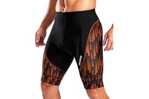 Bikewa Men's Cycling Shorts with Silicone Leg Grippers Padded Bike Bicycle Biking Shorts for Men No Pockets