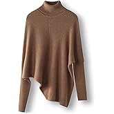 Ciovkis Women's Merino Wool Blend Oversized Sweater 2025 Fall Winter Turtleneck Batwing Sleeve Loose Fit Pullover Sweater