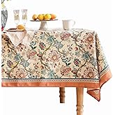 bilin gaier Linen Colorful Vintage Small Square Tablecloth,Indian Block Print Colorfast Durable Table Cloth,Decor Table Cover for Kitchen,Dining,Tea Party,Thanksgiving,Christmas,55"*55"-Mangala