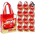 Disney Cars Party Favor Bags Set – 24 Pack of 8" Cars Party Goodie Bags for Kids Bulk Reusable Mini Totes | Lightning McQueen Birthday Party Supplies