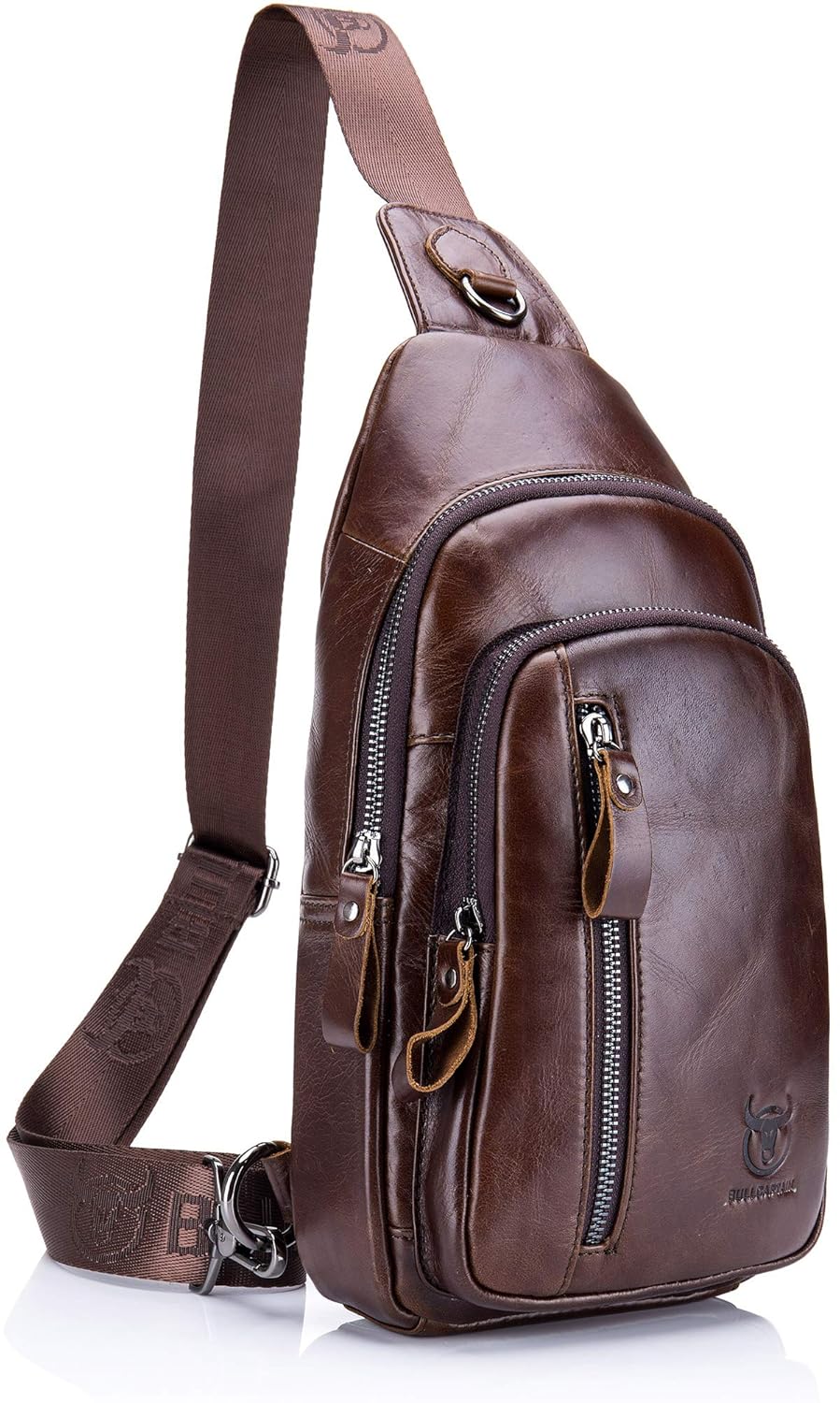 Genuine Leather Sling Bag,Full Grain Leather Casual Crossbody Shoulder