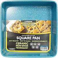 casaWare Ceramic Coated NonStick Heavy Weight 9-inch Square Cake Pan (Blue Granite)