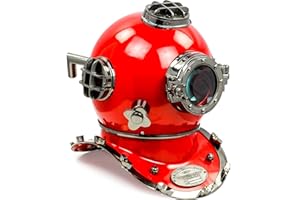 18" US Navy Scuba Diving Nautical Helmet | Maritime Ship's Decorative Red Cobalt Premium Snorkeling Helmets | Nagina International (18 Inches, Red Cobalt)