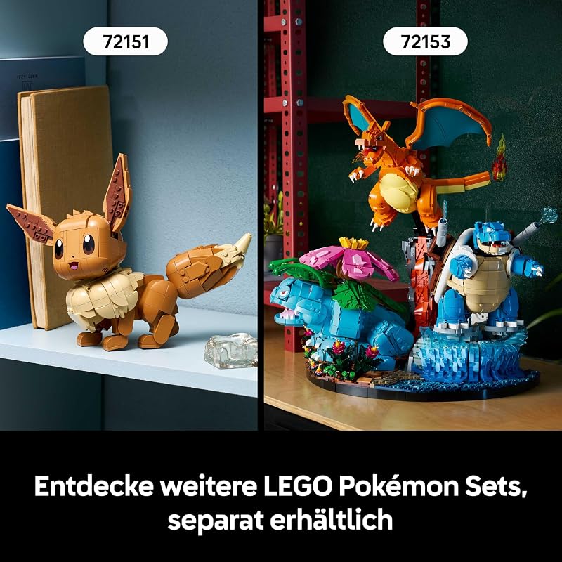 Pokémon Pikachu und Pokéball - Bauset für Erwachsene - Modellbau mit beweglicher Anime Figur und dynamischem Ständer - DIY Deko für Zimmer oder Schreibtisch - Geschenk für Gaming Fans - 72152
