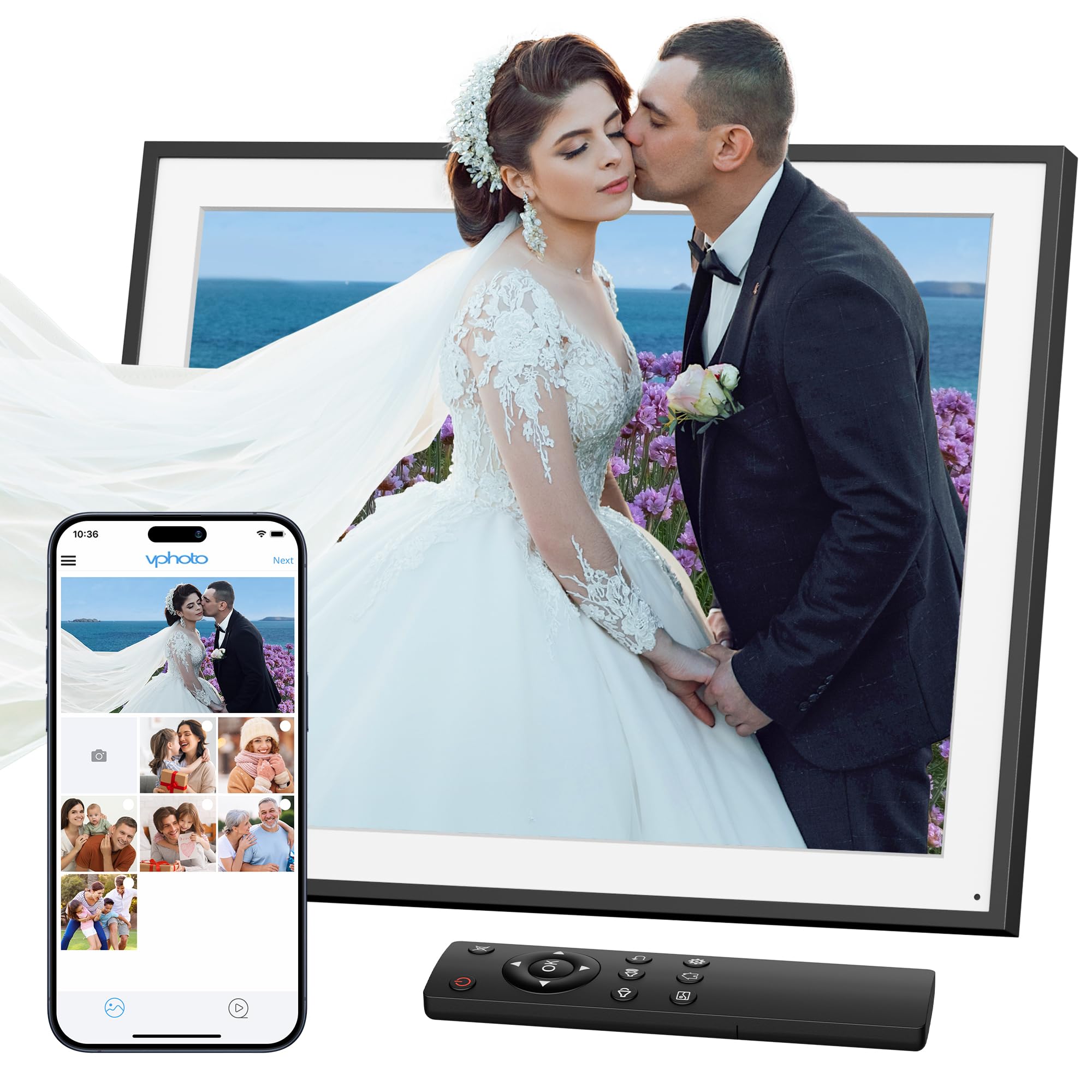 Photo 1 of Dragon Touch Digital Picture Frame - 19 Inch WiFi Large Digital Photo Frame with 64GB Storage, FHD Screen, Easy Setup to Share Photos or Videos Remotely via Vphoto App from Anywhere(Not Touchscreen)