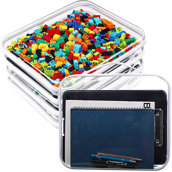 SANWUTA 4 PCS CLEAR HARD ZIPPER CASE WITH...