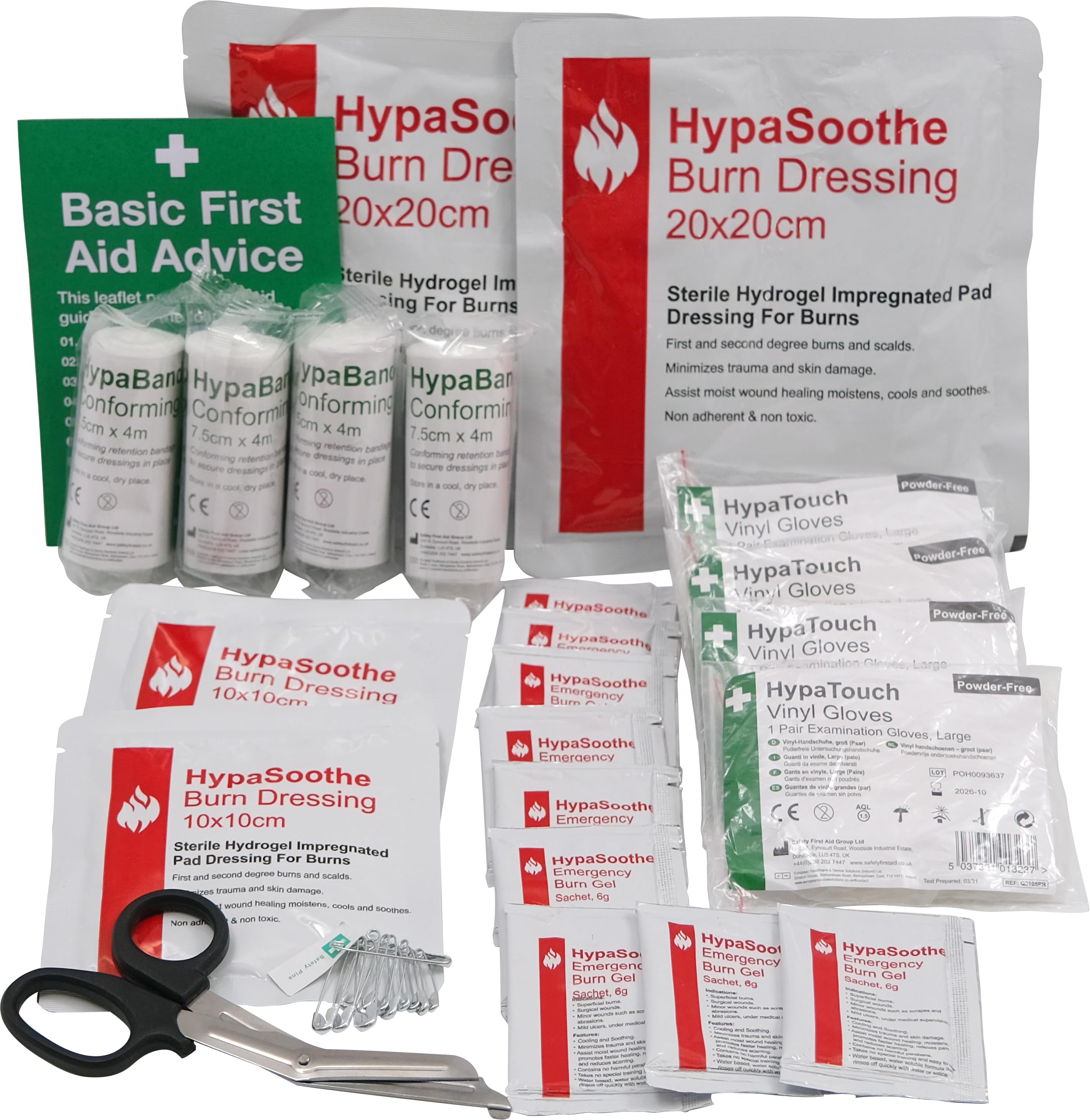 Safety First Aid Group HypaSoothe Burns Kit Refill, Large