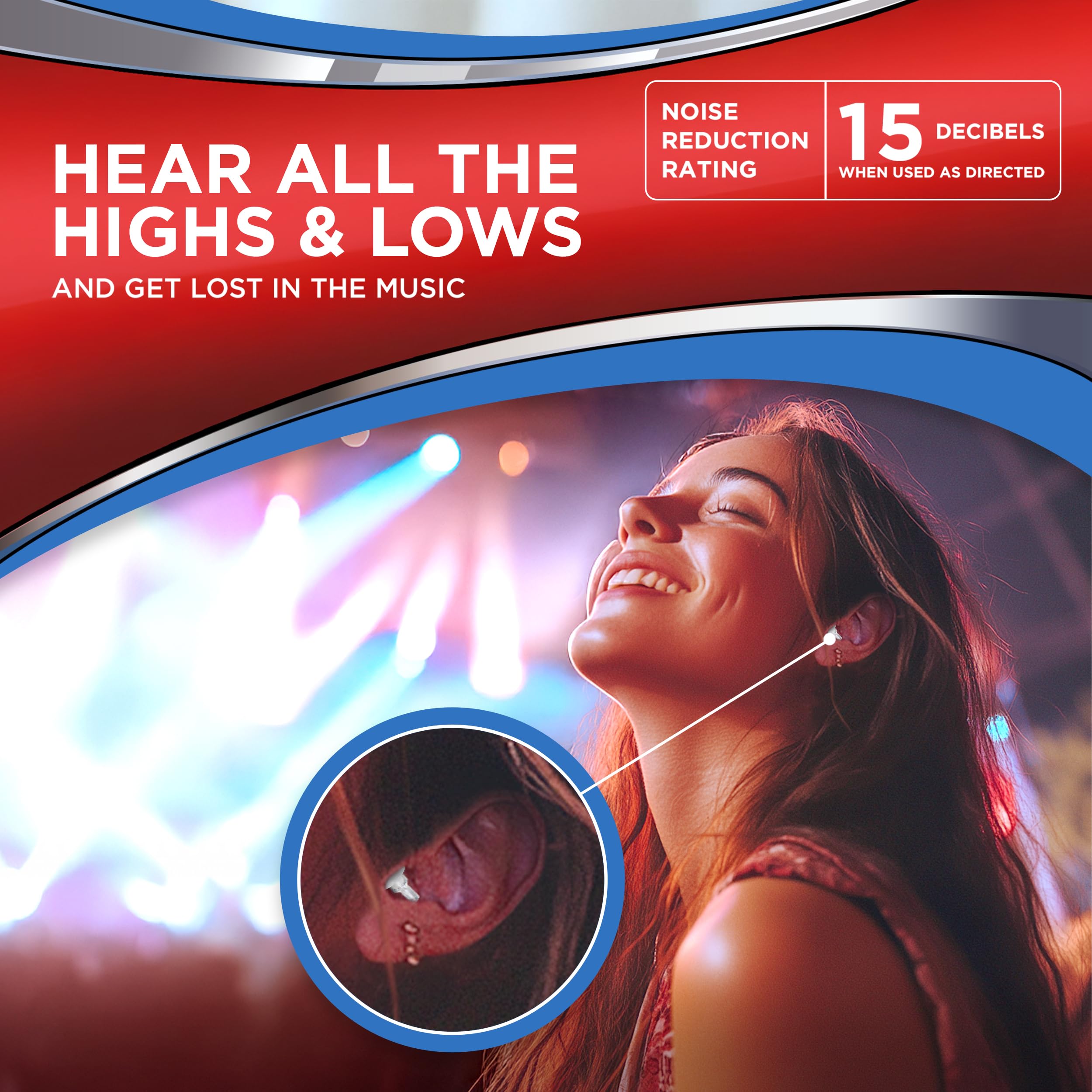 HEAROS High Fidelity Musician Ear Plugs Ultimate In Comfortable And Hearing Protection Professional Musicians Earplugs Noise Cancelling Earplugs For Concerts Motorcyclists Loud Events (1 Pair)