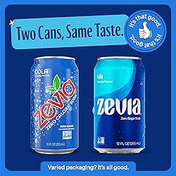 Zevia Zero Sugar Soda, Cola, 12 oz Cans