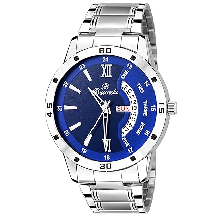 Analogue Blue Round Day & Date Dial Watch for Mens (B-G5046-BL-CH)