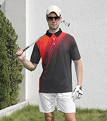 uideazone Mens Golf Shirt Dry Fit 3D Print Tennis