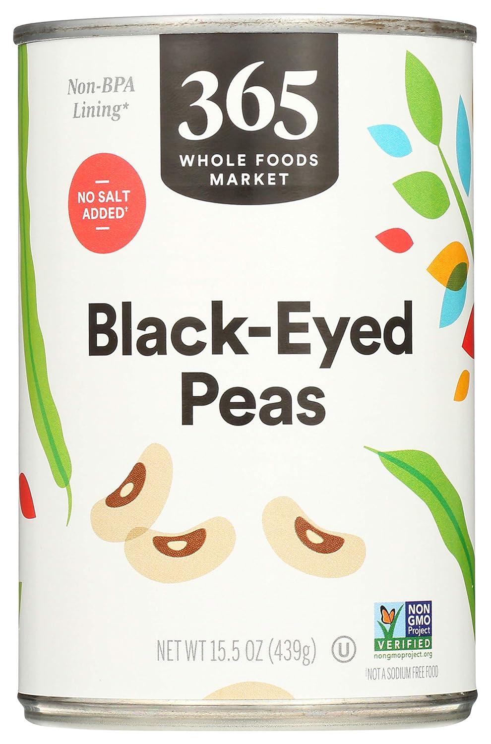365 by Whole Foods Market, Canned Beans, Black-Eyed Peas, 15.5 Ounce