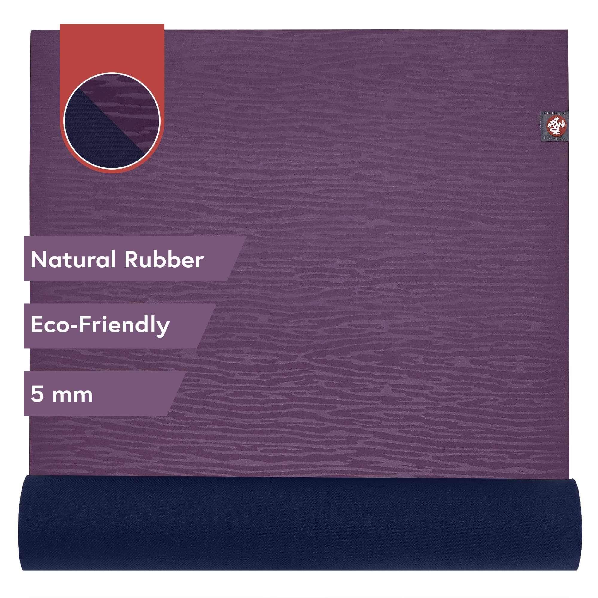 Manduka eKO Yoga and Pilates Mat, Acai Midnight, 180 cm
