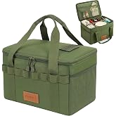 Orrole Camping Storage Bag 15L, Premium Camping Tote with Padded Dividers &amp; Custom Patches, Durable Gear Organizer for Camp Kitchen, Trunk &amp; Outdoor Essentials