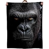 Gorilla Blanket for Adult Kids, Gorilla Decor Gifts for Sofa Couch Bed Living Room Soft, Flannel Gorilla Throw Decoration Soft Warm Lightweight Cozy 60" x 50"