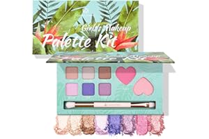 Color Nymph Girls Eye & Cheek Makeup Palette - Eyeshadow & Blush & Highlighter Palette for Teens Girls Tweens, Beginner-Friendly, Gentle Makeup Kits for Starter, Makeup Gift for Christmas (Mint Green)