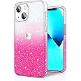 JJGoo Compatible with iPhone 13 Case, Glitter Soft TPU Shockproof Protective Bumper Cover, Sparkle Bling Sparkly Cute Slim Women Girls Phone Case for iPhone 13, 6.1inch, Gradient Glitter Pink