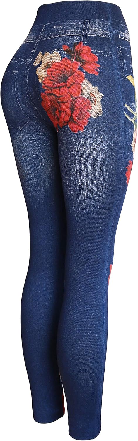 denim effect leggings