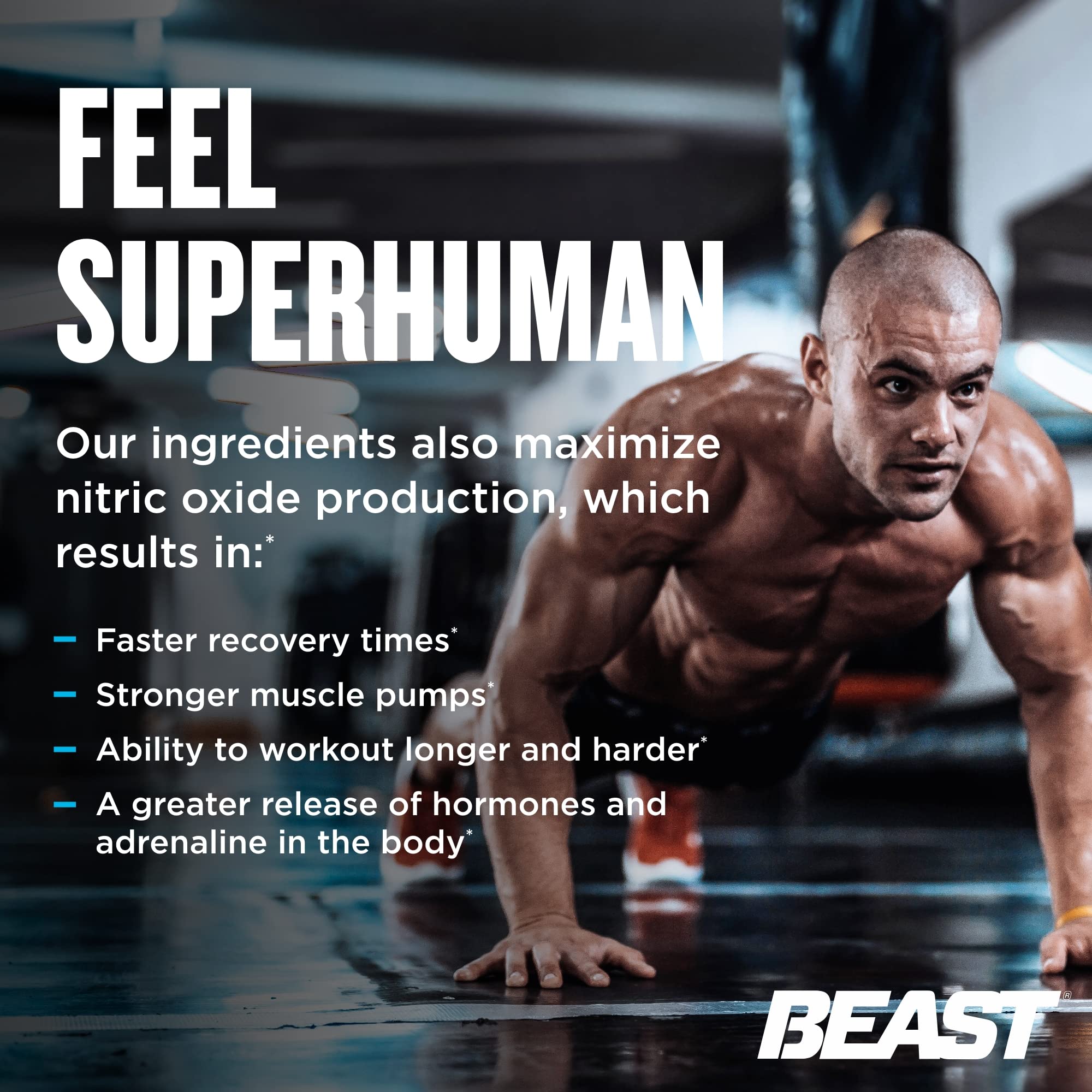 Beast Sports Nutrition Super Test - 180 Capsules - Maximize Strength, Faster Recovery & Increase Performance - 45 Servings