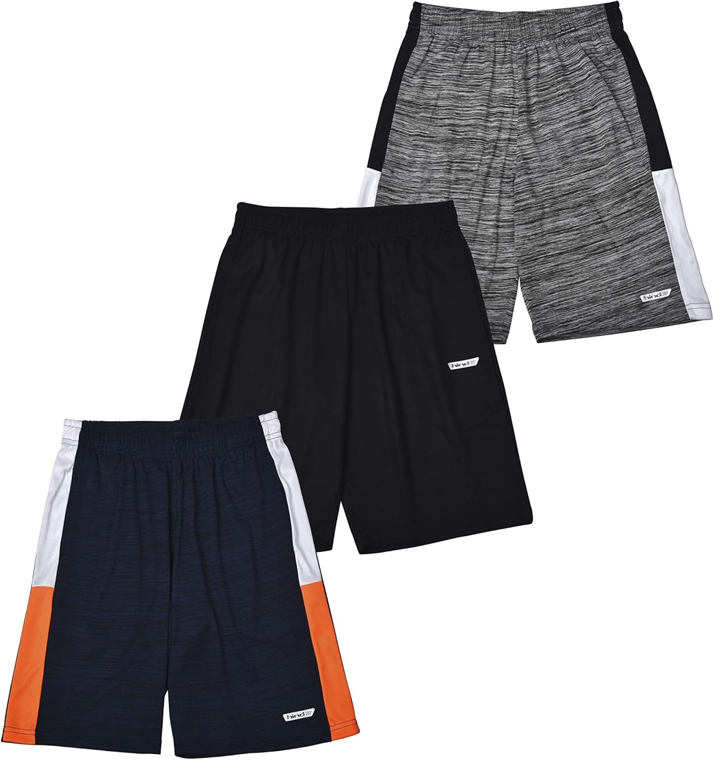 Hind 3-Pack Boys Basketball Shorts, Athletic Performance Shorts for Boys: Clothing